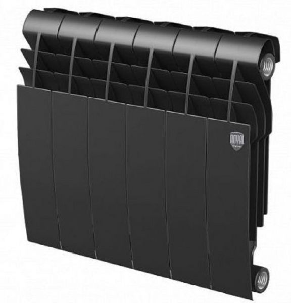 Биметаллический радиатор Royal Thermo Noir Sable 350мм х 6 секций черный