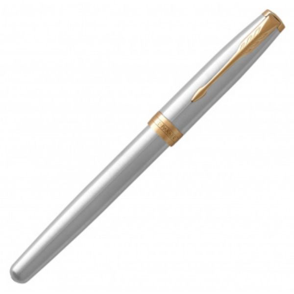 Ручка роллер PARKER Sonnet Core T527 коробка подарочная серебристый/золотой CW1931506